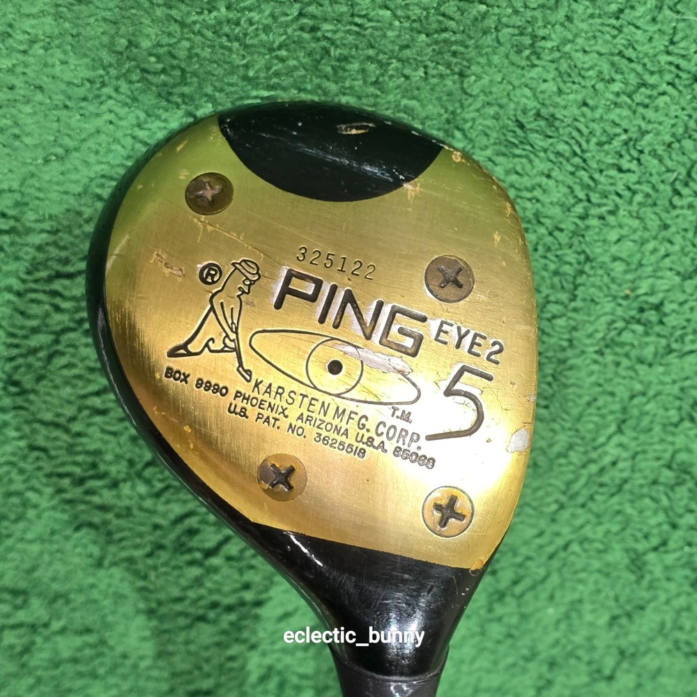 Ping Eye2 #5 1970's Vintage Wood-Steel Black Red 42.5" RH Golf Club Karsten Grip